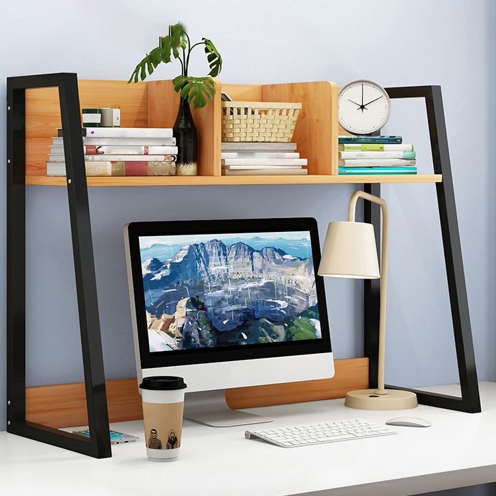 Contemporary Shelf Bookcase Metal and Wooden Book Shelf for Study Room