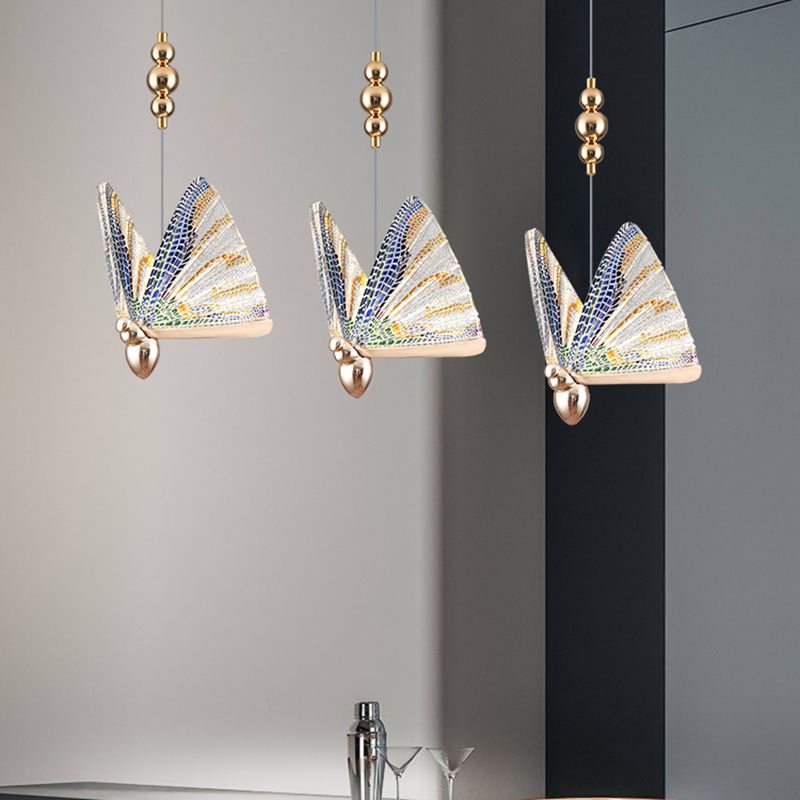 Modern de forma moderna de forma colgante de forma de mariposa Luz de metal para dormitorio para dormitorio