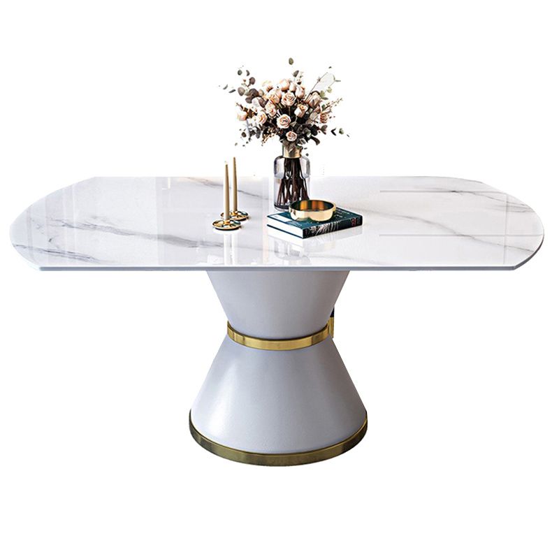 Sintered Stone Top Room Table Pedestal Dining Table for Kitchen