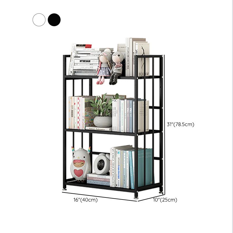 Open Back Standard Bookcase Metal Modern Bookshelf with Shelves