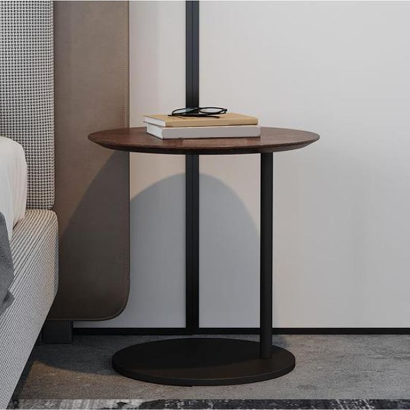 Modern Round Stone Pedestal Sofa Side Accent Table - Dia 19.69"