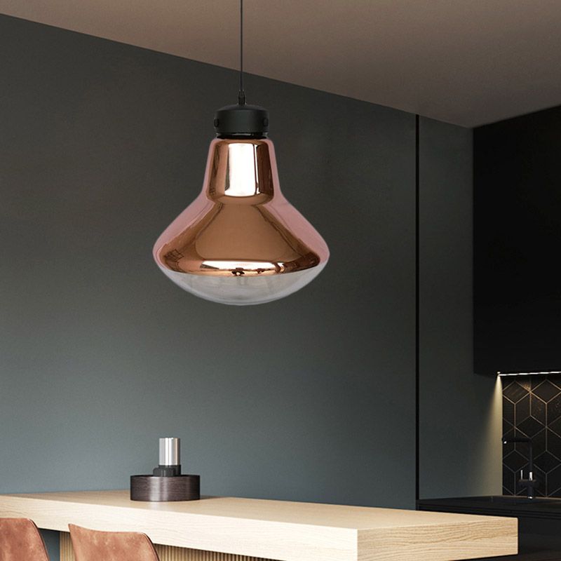Druppel plafond hanglamp modernistisch koper gespiegeld glas met 1 lichte eetkamer hanglamp