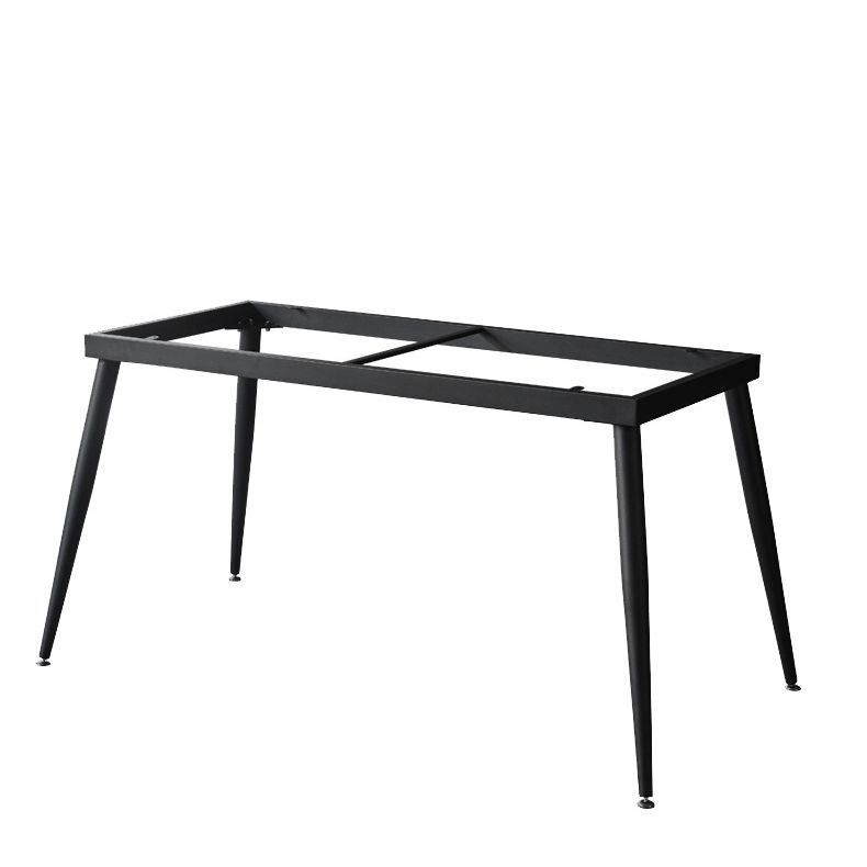 Industrial Dining Table with Black Stone Rectangle Dining Table for Kitchen