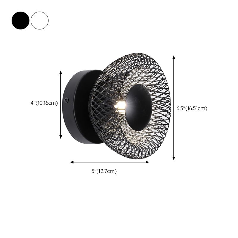 Contemporary Wall Lamp Black Metal Sconce Lighting for Bedroom