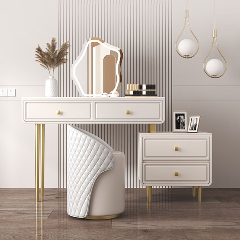 30.7" High 4 Drawers Makeup Vanity Desk Wood and Metal Vanity