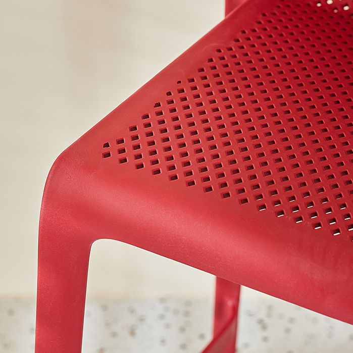 Modern Backrest Armless Counter Stool Plastic Hollowed Cafe Bar Stool with 4 Legs