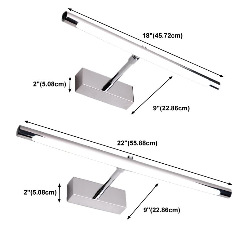 Modern Style Vanity Light Simple LED Mirror Front Light with Acrylic Shade for Bathroom