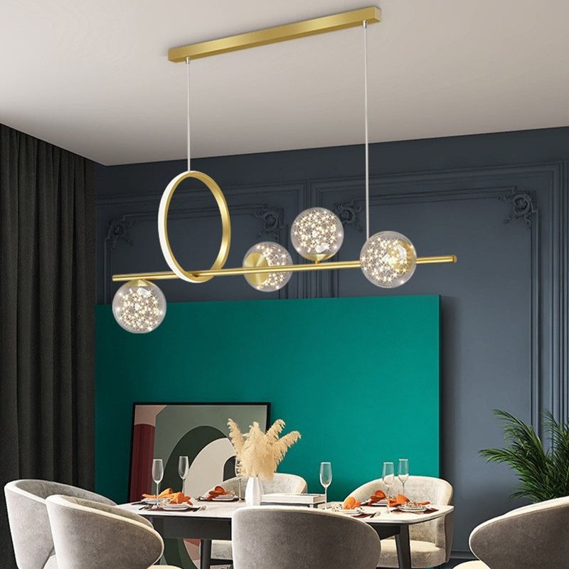 4/5-Light Golden/Black Kitchen Island Lighting LED Modernism Island Pendant Lighting