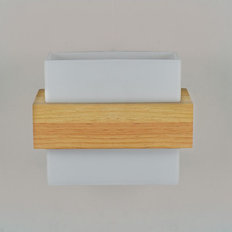 Lámpara de pared de madera de madera de led minimalista moderno lámpara de vidrio lámpara de noche