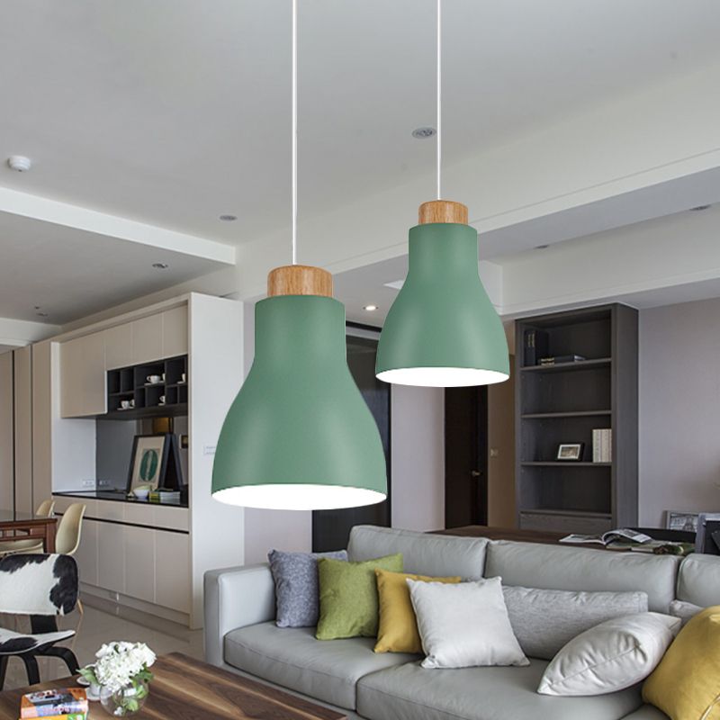 Nordic Half-Bottle Pendant Light One Head Metallic Hanging Light for Balcony Study Room