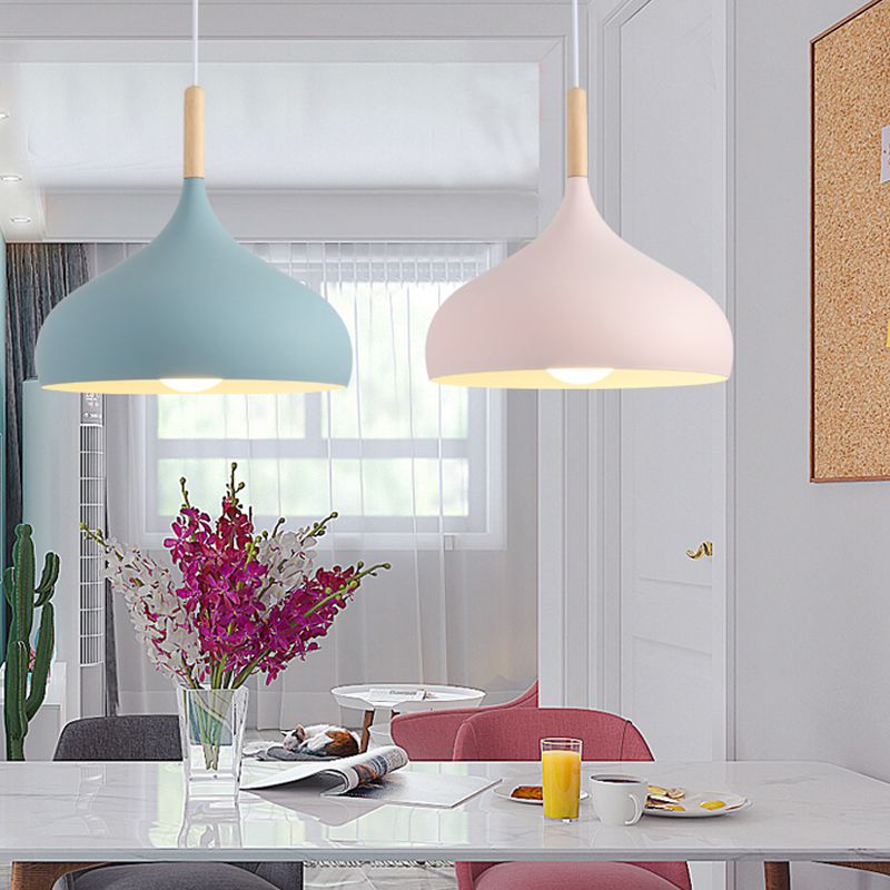 Domed Metal Hanging Ceiling Light Minimalist Style Pendant Lighting Fixture