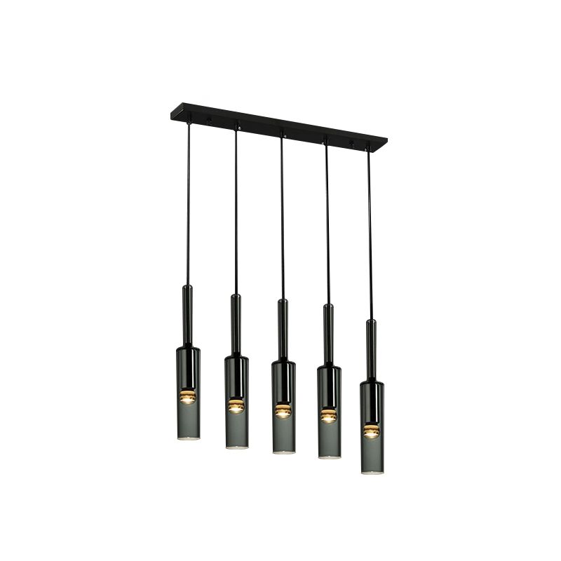 Cylindrical Shape Crystal Chandelier Pendant Light Simple Modern Style Indoor Ceiling Hanging Light