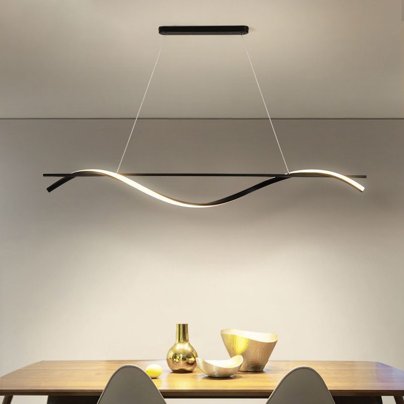 Fissaggi dell'illuminazione dell'isola Wave Acrilico Idee di illuminazione dell'isola moderna per il ristorante