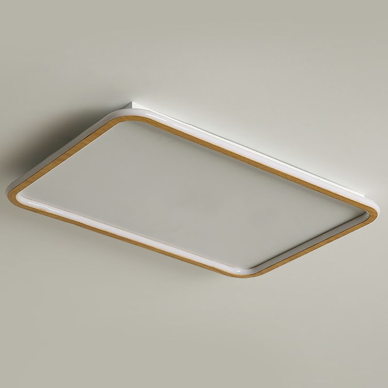 Geometrical Wood Flush Mount Ceiling Light Minimalist LED Flush Mount Lighting