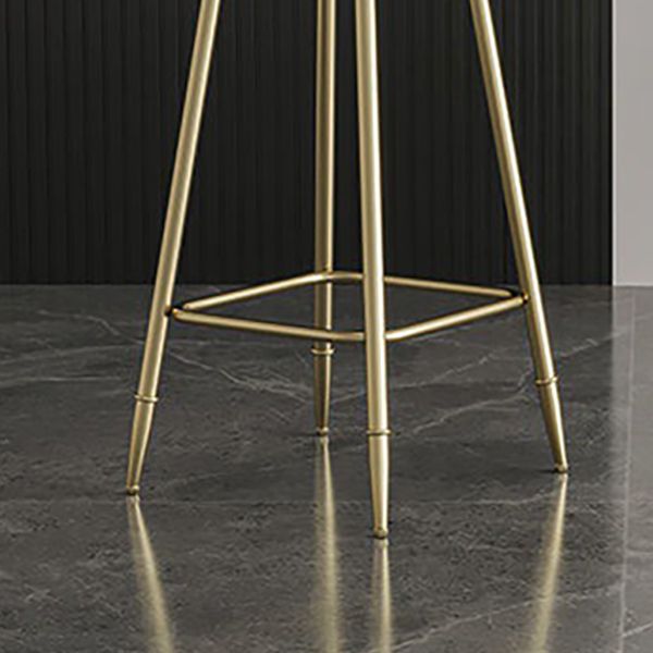 Contemporary Low Back Barstools Round Bar Stool with Metal Legs