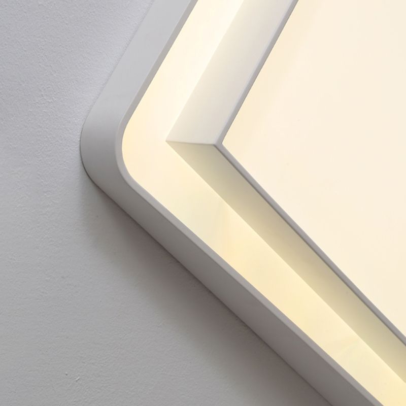 Lámpara de techo LED contemporánea, lámpara empotrada blanca con pantalla acrílica