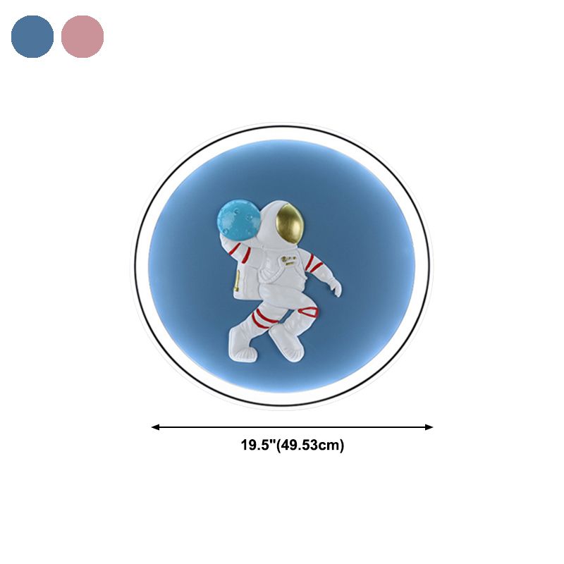 Round Flush Light Fixtures Modern Style Metal 1 Light Flush Ceiling Light