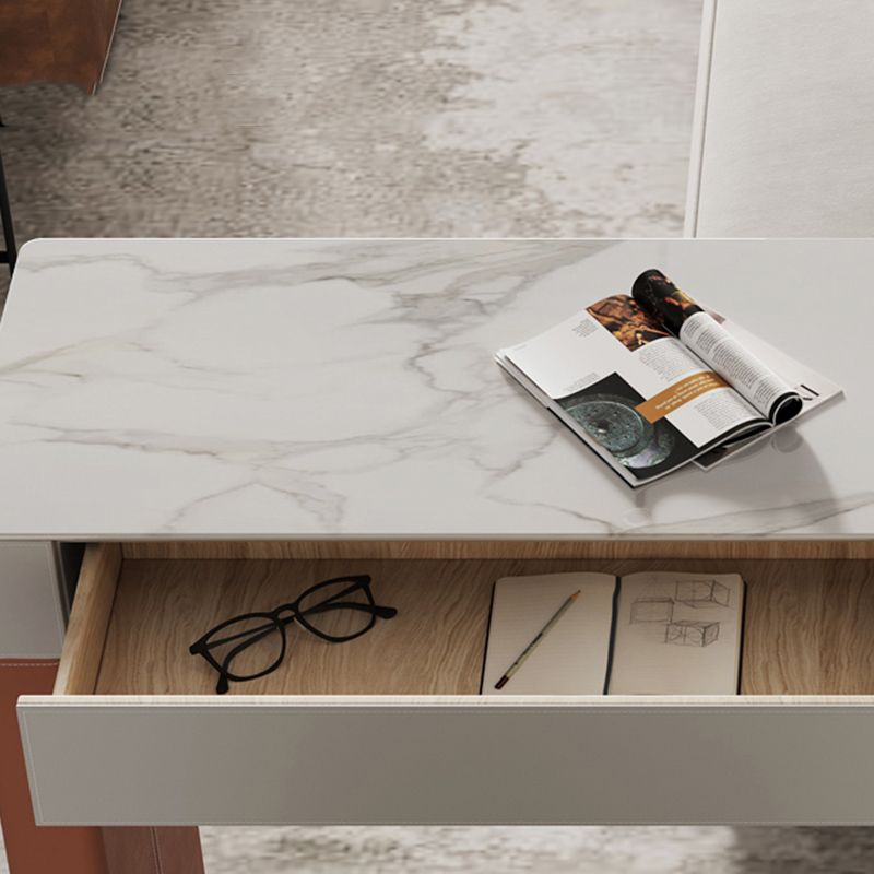 Contemporary Rectangle Bar Dining Table Leather and Wood Pedestal Bar Table