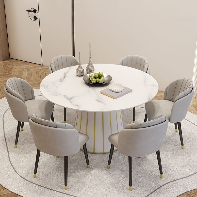 Nordic Round Stone Dining Table 1/7 Pieces Dining Set for Dining Room