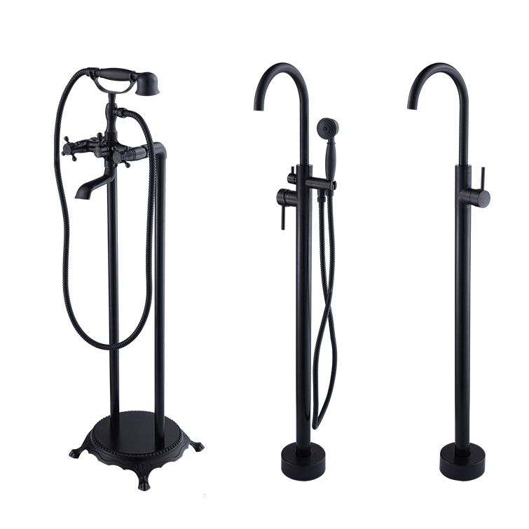 Floor Mounted Metal Freestanding Tub Filler High Arc Freestanding Tub Filler Trim
