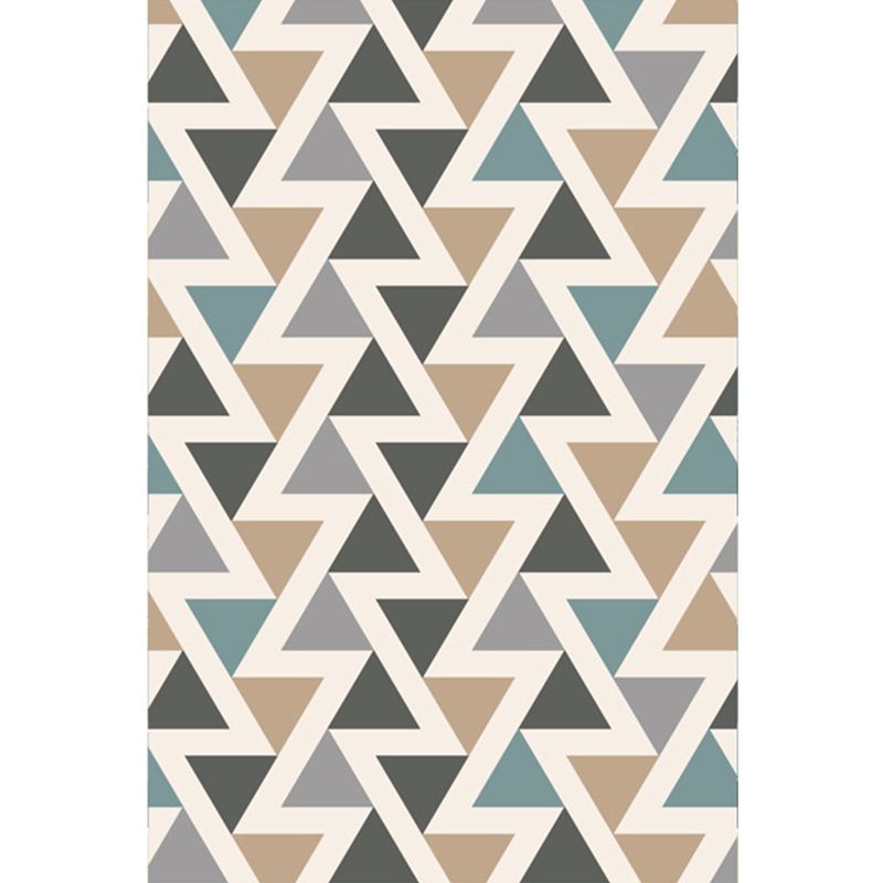 Casual Zigzag Print Rug Morandi Color Polypropylene Indoor Rug Stain Resistant Non-Slip Carpet for Living Room