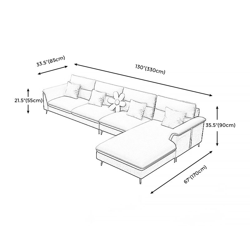 Modern Faux Leather Square Arm Sofa with Bolster Pillows for Living Room
