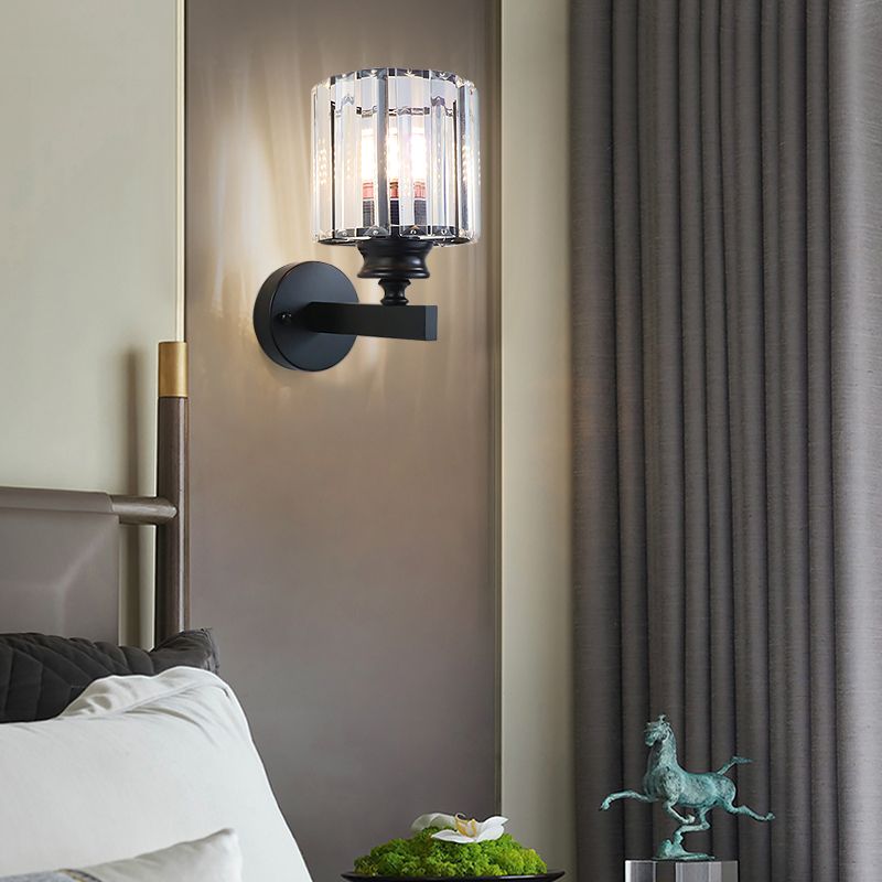 Modern Style Wall Light Geometric 1 Light Wall Sconce with Crystal for Living Room