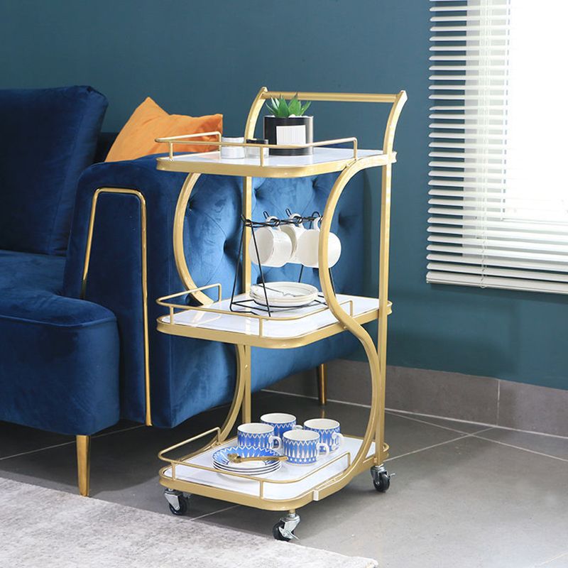 33.07" High Contemporary Prep Table Rolling Metal Prep Table for Kitchen