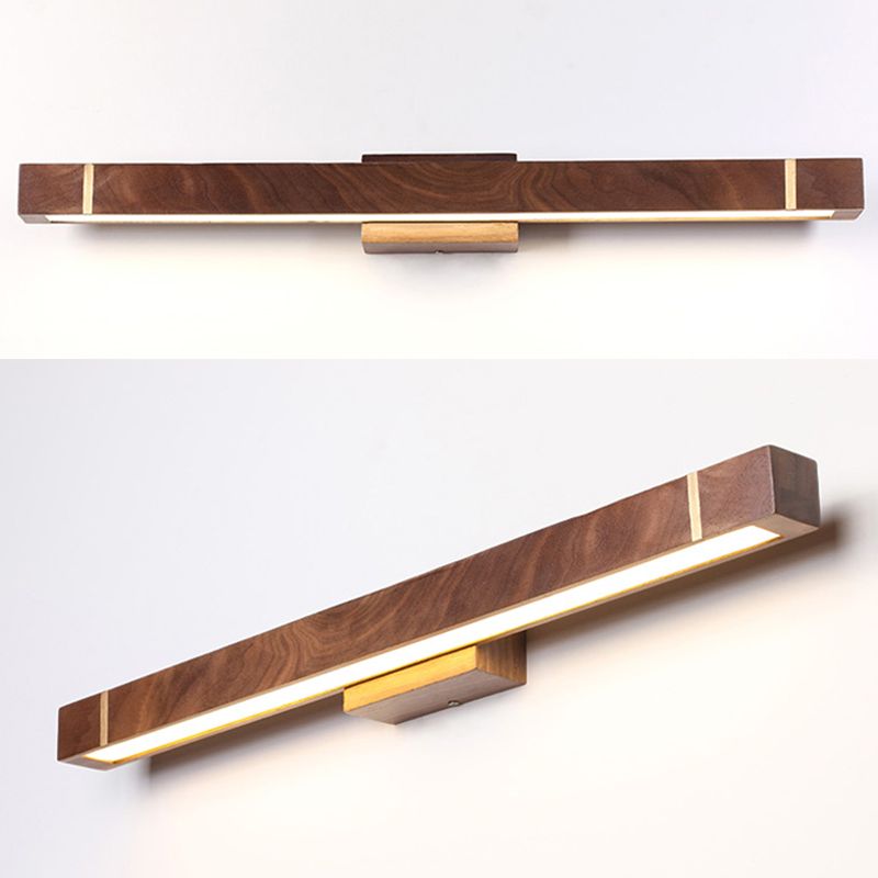 Lineare Wandleuchte Leuchten zeitgenössischer Holz LED -Badezimmer Wandbeleuchtung in Braun