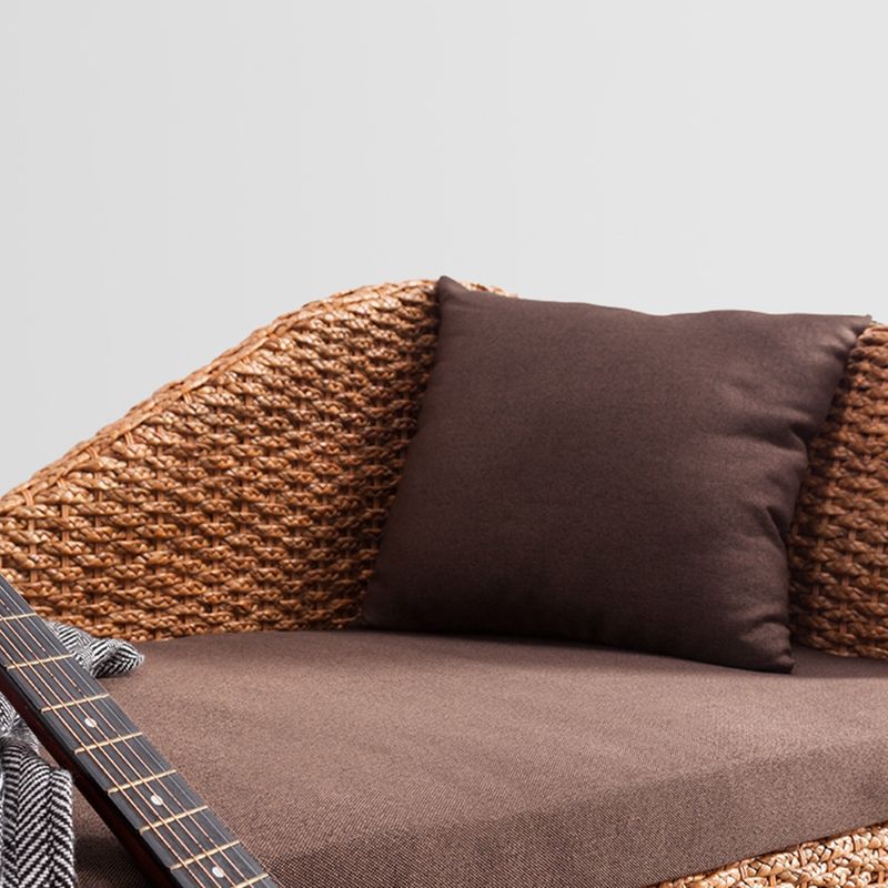Farmhouse Style Chaise Lounge Chair Rattan Chair for Bedroom