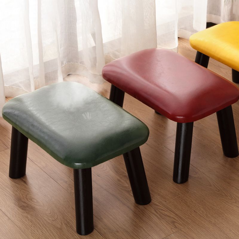 Faux Leather Ottoman Whole Colored Nailhead Trim Water Resistant Rectangle Pouf Ottoman