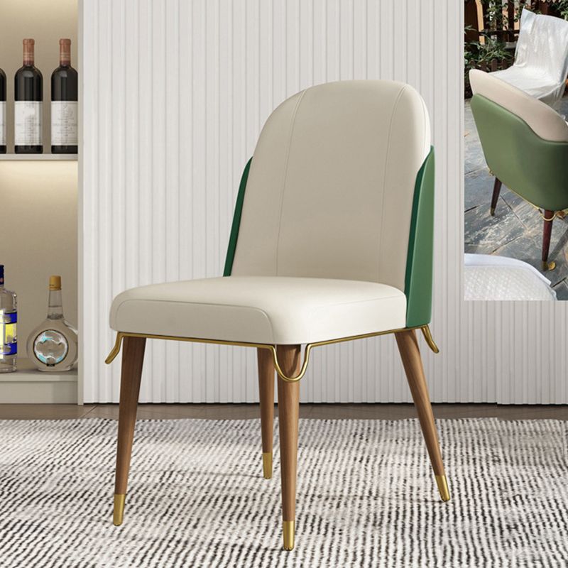 Contemporary Parsons Dining Chairs Faux Leather Armless Dining Chairs for Home