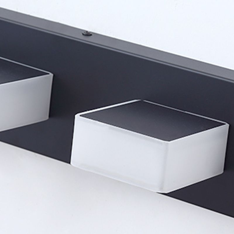 Modern Simple Rectangle Shape Vanity Light with Acrylic Shade for Shower Room