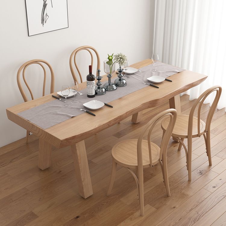 Living Room Solid Wood Top Table Modern Simple Table with 4 Legs