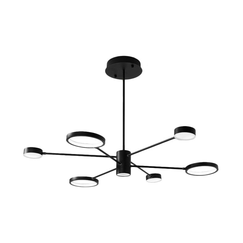 Sputnik kroonluchter hanglampje Modern acryl 6/8/10 Lichten Zwart LED Hanglamp armatuur in wit/warm licht