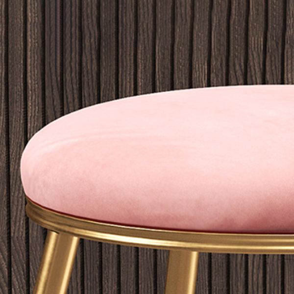 Nordic Armless Backrest Counter Stool Iron Dining Room Bar Stool with Velvet Cushion
