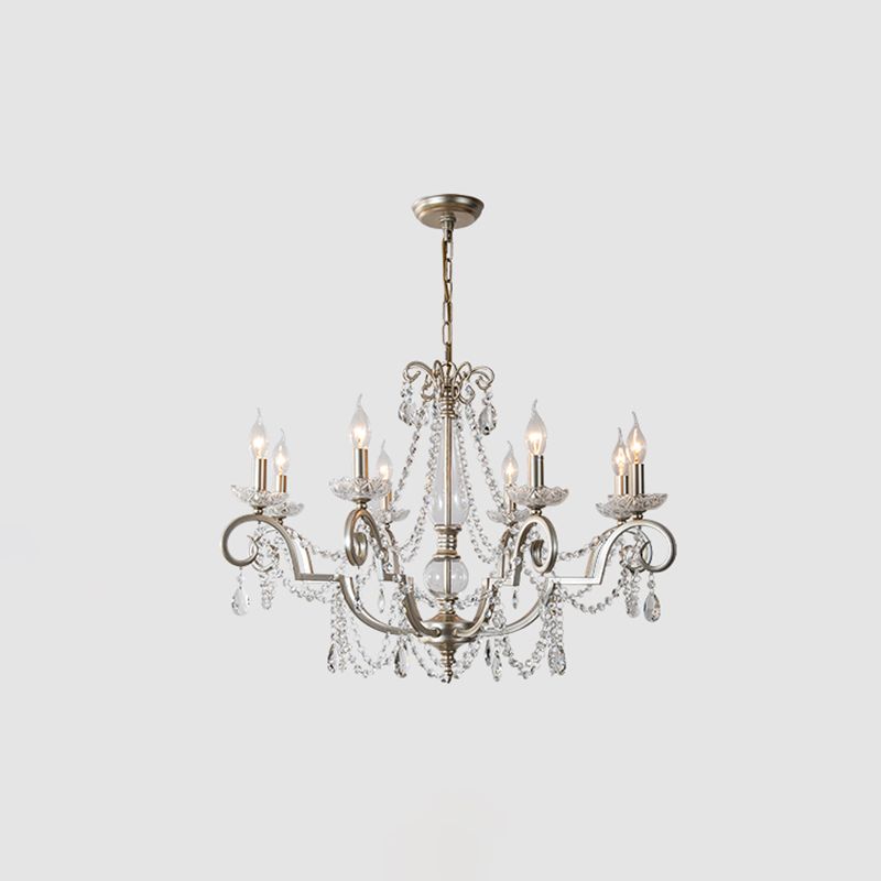 Crystal Vintage Pendant Lighting Fixtures Silver Sputnik Hanging Lights