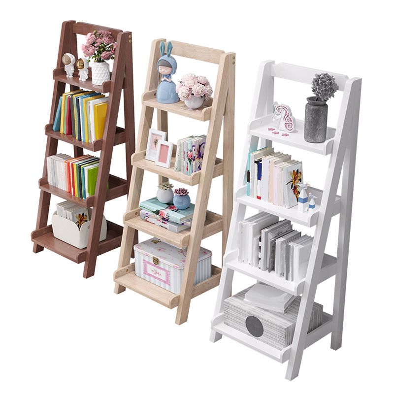 4 Shelves Ladder Bookshelf Modern Wood Bookshelf 55.1" H X 14.2" W