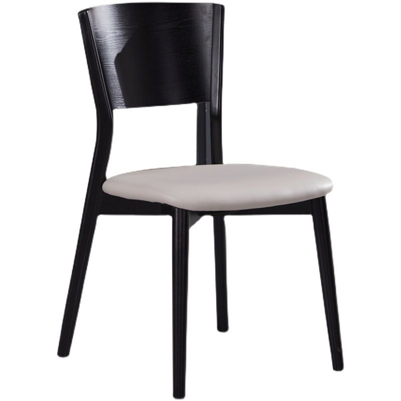 Modern Style Solid Wood Side Chair Matte Finish Open Back Dining Chair