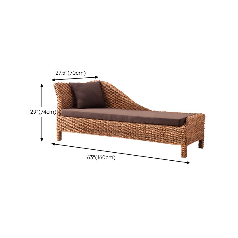 Farmhouse Style Chaise Lounge Chair Rattan Chair for Bedroom