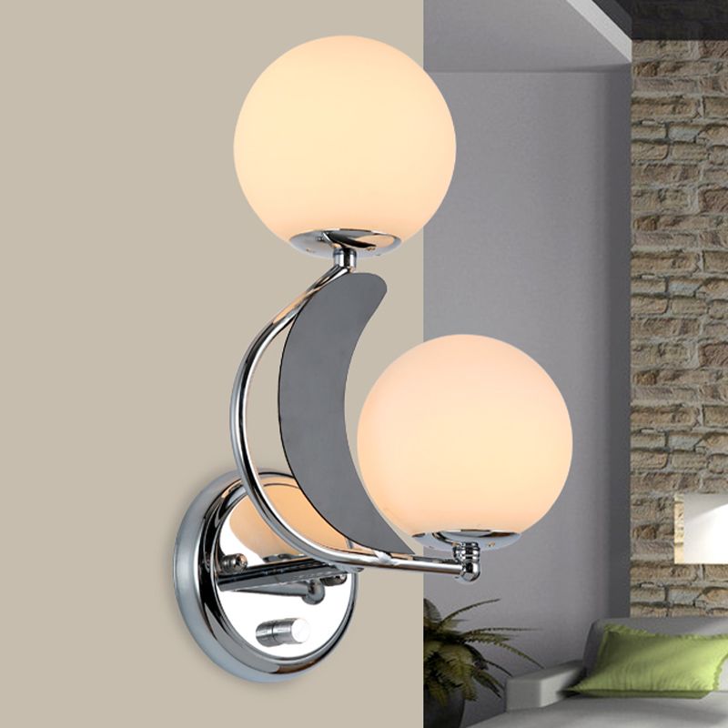 Luminaires d'éclairage Globe Sconce MODERNE LIGHT SIGHT SIGHT LAME MURD AVEC LA COMMANDE D'HERBE BLANC