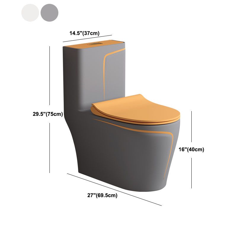 Orange Household Toilet Siphon Jet Toilet All-In-One Ceramic Toilet