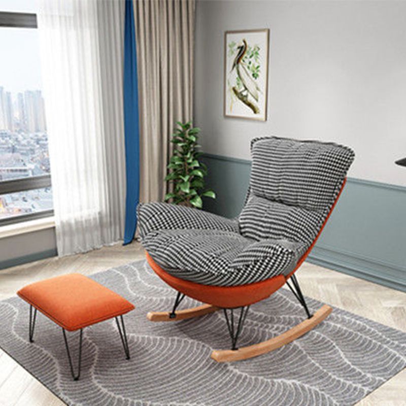 Modern Style Rocking Chair Upholstered Faux Leather Rocking Accent Chair Chair