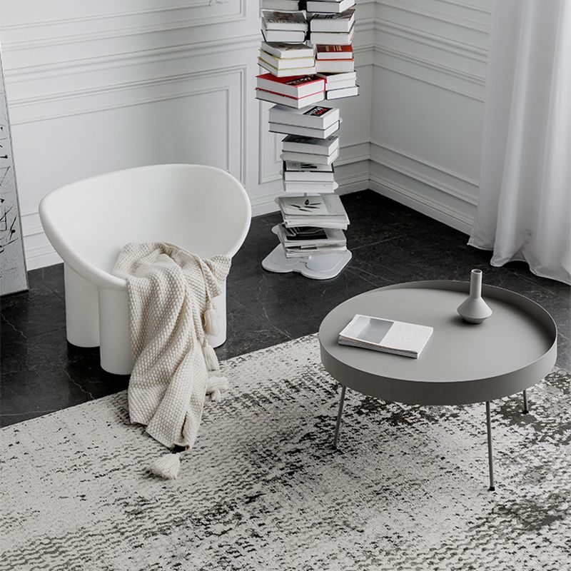 Metal Round Coffee Table Mid-Century Modern 4 Legs Cocktail Table