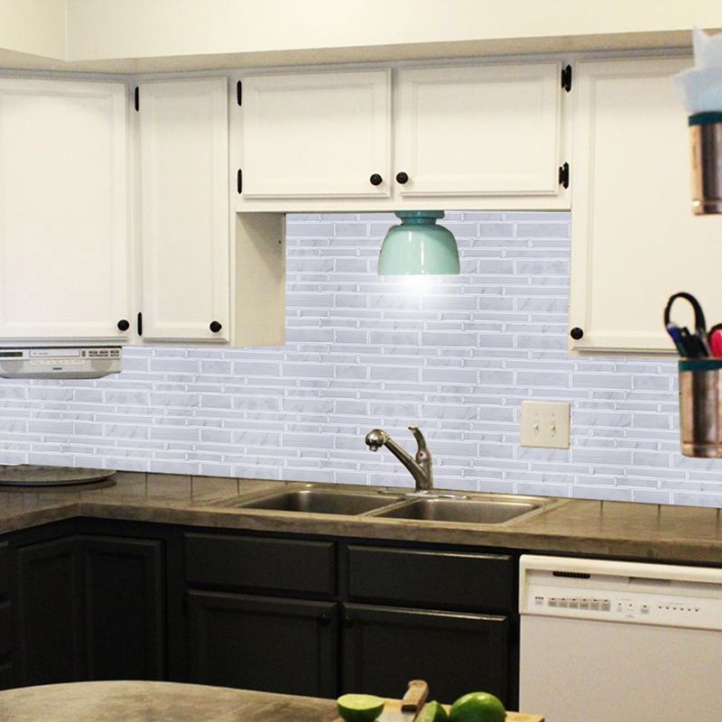 Cottage Wallpaper Panel Set Grey Brickwork Self-Sticking Wall Decor, 12' L x 12" W