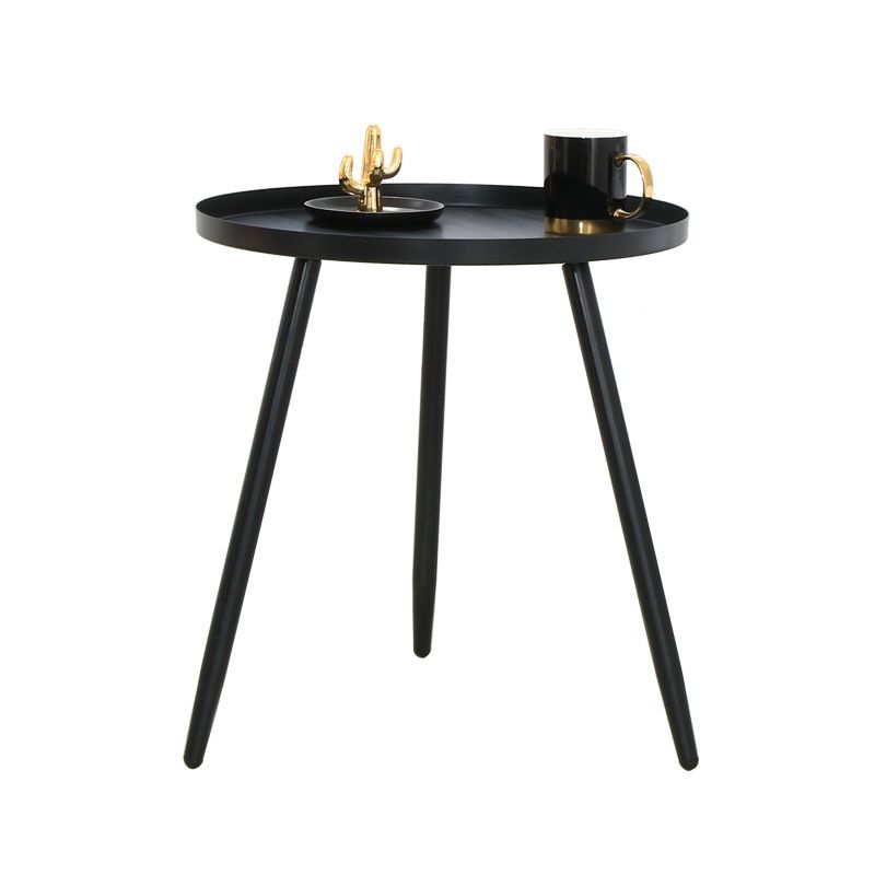 Contemporary 3 Legs Coffee Table Metal Tray Top Cocktail Table