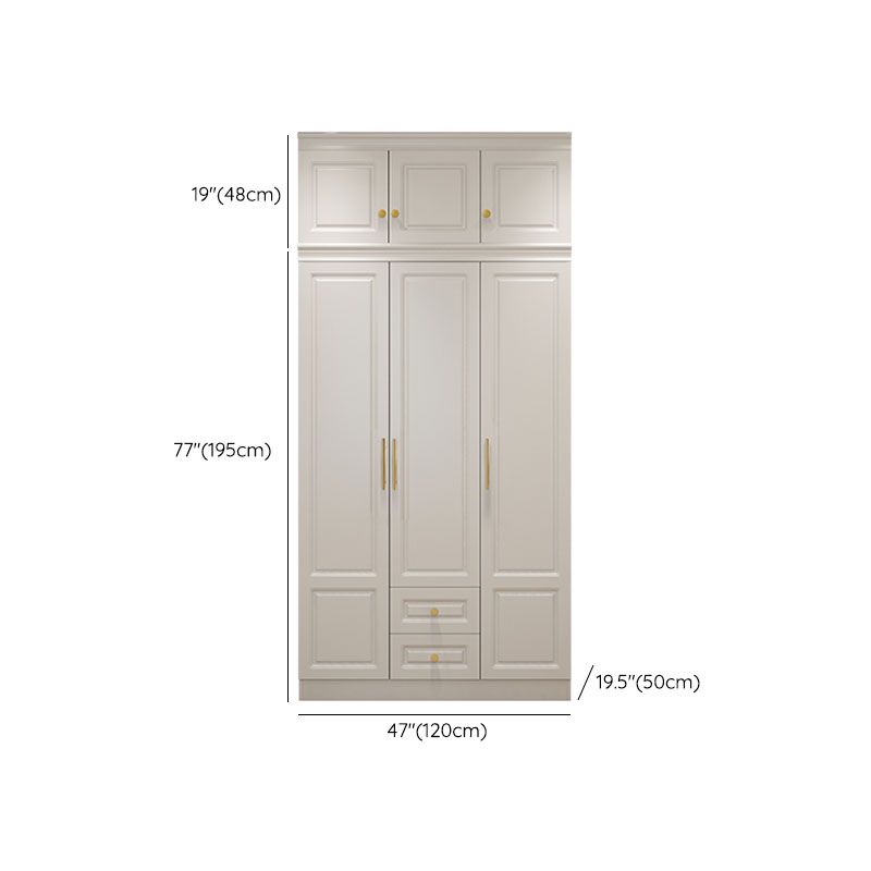 Manufactured Wood White Wardrobe for Home Modern Cabinet with Drawers