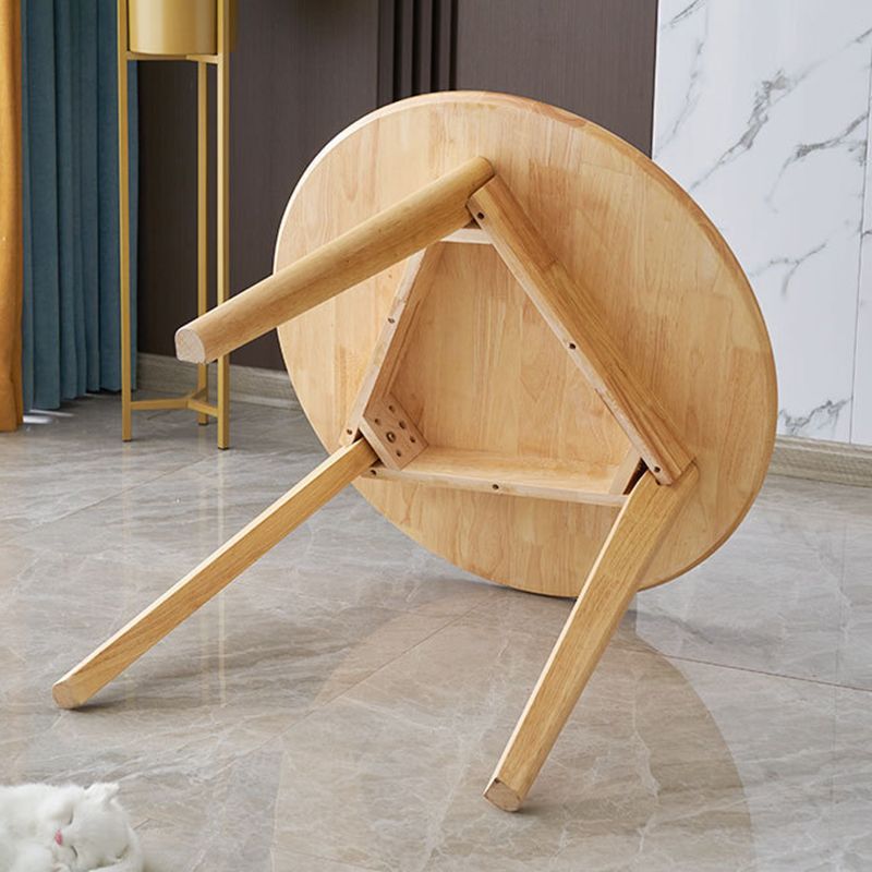 Rubberwood Solid Wood Dining Table Round Dining Table for Dining Room