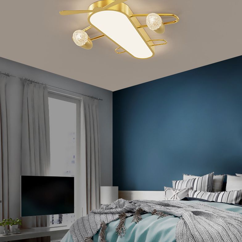 Moderno Techo De La Aeronave Minimalista Del Techo De La Luz De Montaje Del Metal De Oro De La Luz De Montaje Del