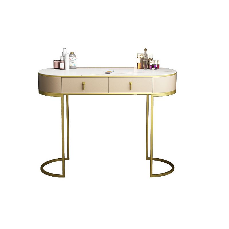 Glam 29.52 " H Slate Top Vanity Stool with Drawers Dressing Table
